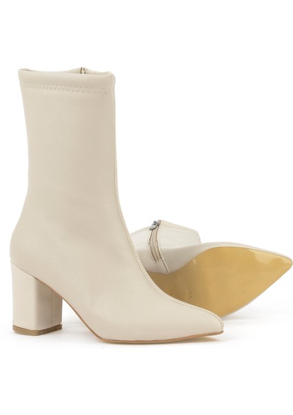 , Kadın Topuklu Bot 1531044Z4006 Bej fırsatları