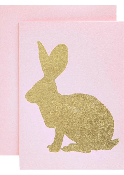 Light Pink Bunny Kitten Card 4.25" x 5.5"