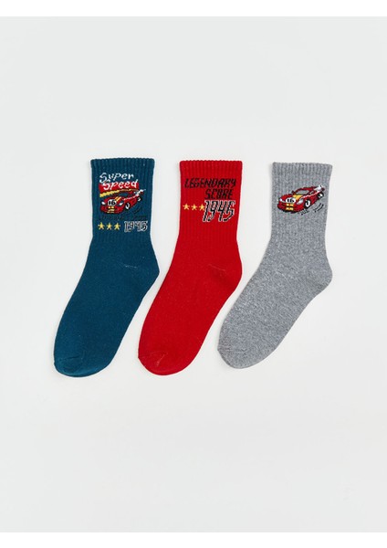 Yeni Sezon Desenli Erkek Çocuk Soket Çorap 3'lü