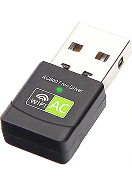 Ally Çift Bant 600 Mbps 2.4 Ghz +5 Ghz USB Kablosuz Wifi ADAPTÖR-(1903)
