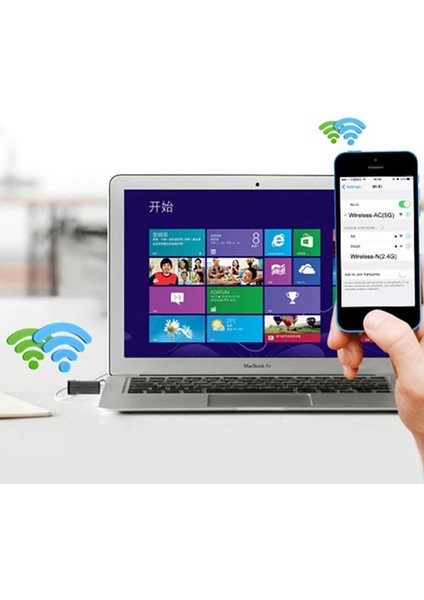 Ally Çift Bant 600 Mbps 2.4 Ghz +5 Ghz USB Kablosuz Wifi ADAPTÖR-(1903) fırsatları