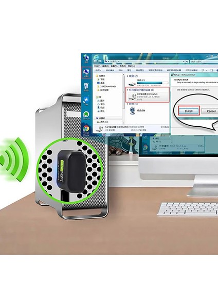 Ally Çift Bant 600 Mbps 2.4 Ghz +5 Ghz USB Kablosuz Wifi ADAPTÖR-(1903) indirimleri