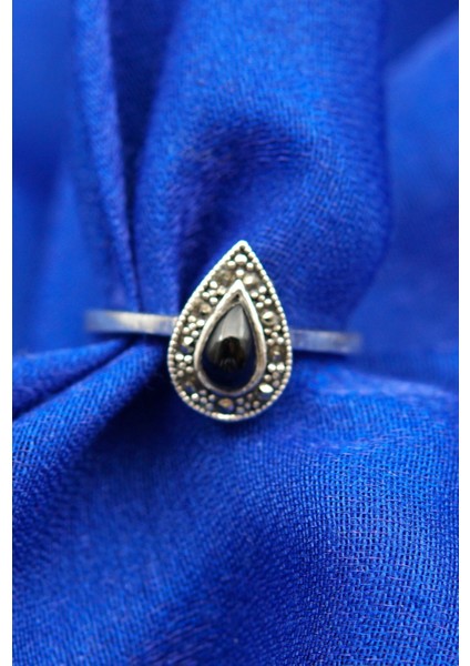 925 Ayar Kadın Gümüş Oltu Taşı Yüzük SY00069 modelleri