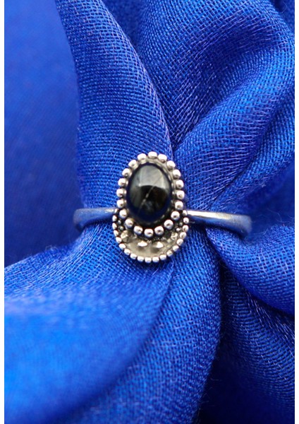 925 Ayar Kadın Gümüş Oltu Taşı Yüzük SY00068 fırsatları