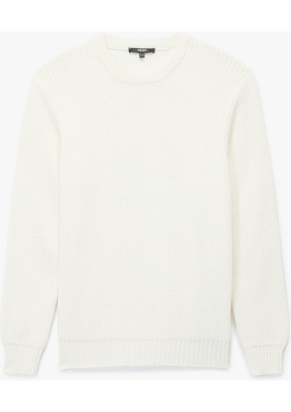 Uzun Kollu Dokulu Bisiklet Yaka Triko Kazak