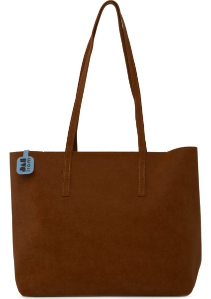 Taba Ince Askılı Fermuarlı Nubuk Tote Çanta modelleri