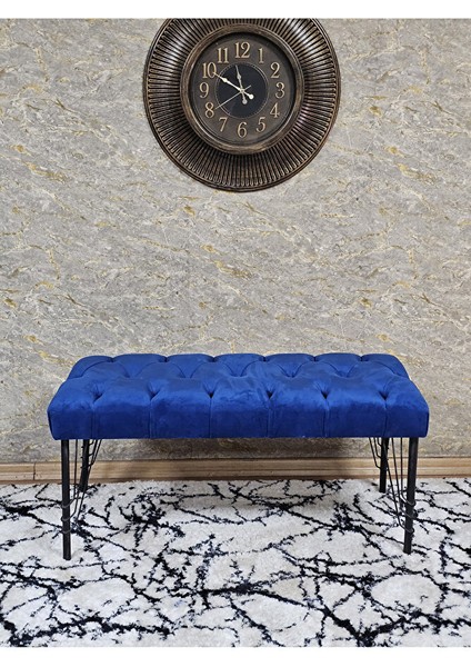 Siyah Boyalı Tel Ayaklı 90 cm Puf Bench - Puf - Bench - Kasalı Oturak - Oturak - Yatak Ucu Puf Mavi Renk 90 x 41 Boyut/ebat fiyatları