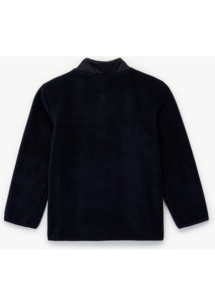 Uzun Kollu Cepli Dik Yaka Fermuarlı Polar Sweatshirt fiyatları