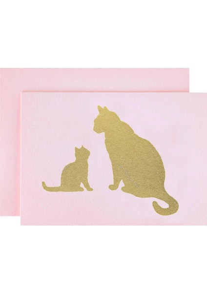Light Pink Cat Kitten Card 4.25" x 5.5"