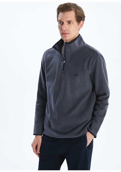 Yeni Sezon Dik Yaka Biyeli Erkek Sweatshirt