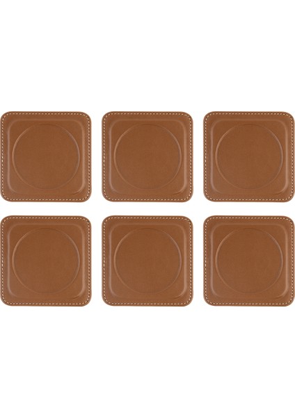Bardak Altlığı,6’lı Set,masaüstü Yuvarlak Cup Coaster,vegan Suni DERI,11X11 Cm.,taba fırsatları