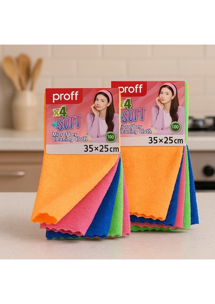 Proff Lazer Kesim (Piko Desenli) 8'li Mikrofiber Bez Mikro Fiber Temizlik Bezi 30 x 30 cm indirimleri