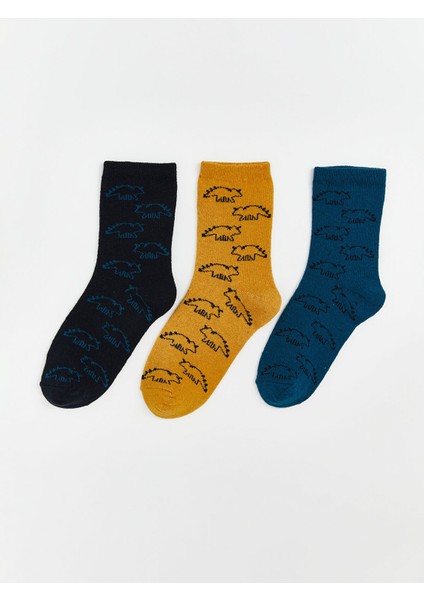 Yeni Sezon Desenli Erkek Çocuk Patik Çorap 3'lü