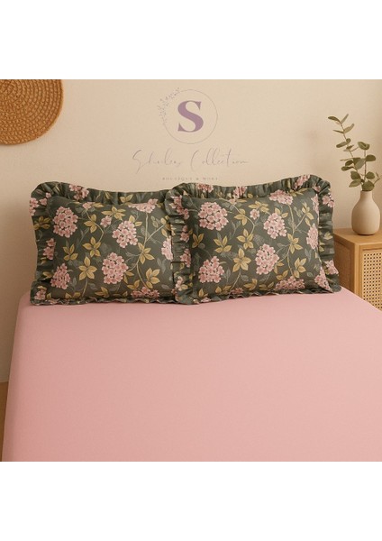 Bahar Çiçekli % 100 Pamuk Yatak Çarşafı + 2 Adet Yastık Kılıfı