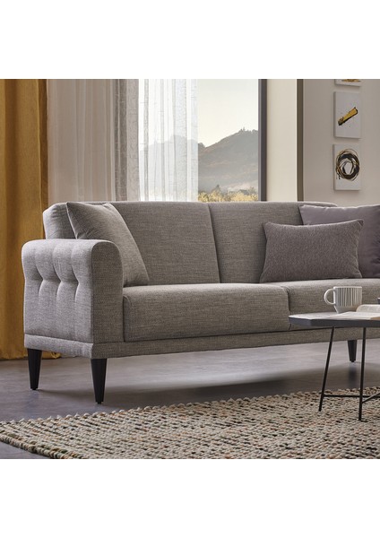 Loreto Plus 2'li Yataklı Koltuk, Keten Dokulu - Koyu Gri fiyatları