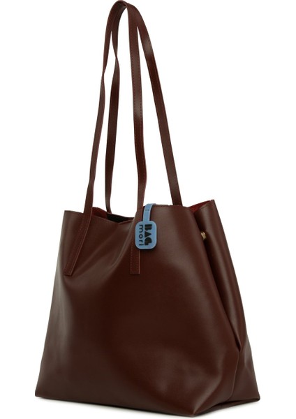 Bordo Yandan Çıtçıtlı Ince Askılı Tote Çanta fiyatları