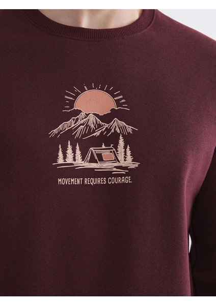 Yeni Sezon Bisiklet Yaka Baskılı Erkek Sweatshirt modelleri