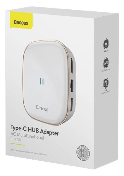 Baseus 6in1 USB Type C Çok Fonksiyonlu Hub B 3.0RJ45HDMISDMICRO Sd) 60W-(1903)