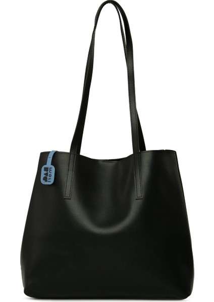 Siyah Yandan Çıtçıtlı Ince Askılı Tote Çanta modelleri