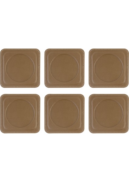 Bardak Altlığı,6’lı Set,masaüstü Yuvarlak Cup Coaster,vegan Suni DERI,11X11 Cm.,vizon fırsatları