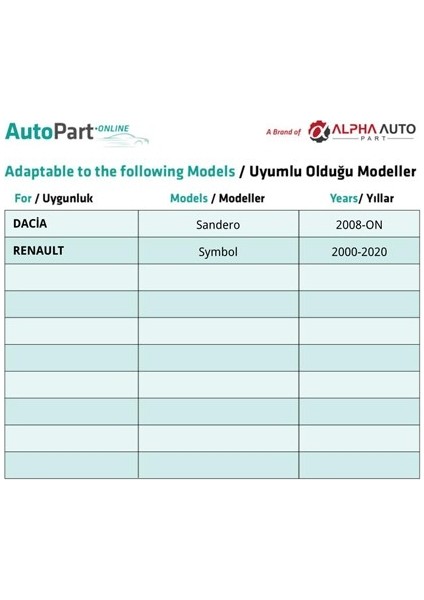 Renault Symbol, Dacia Sandero Için Ön Tampon Bağlantı Spotu -Sol indirimleri