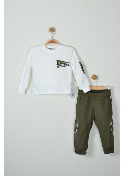 Çantalı Athletic Baskılı 3 Parça Sweatshirt, Pantolon, Çanta Erkek Çocuk Takımı (2-5 Yaş) fiyatları