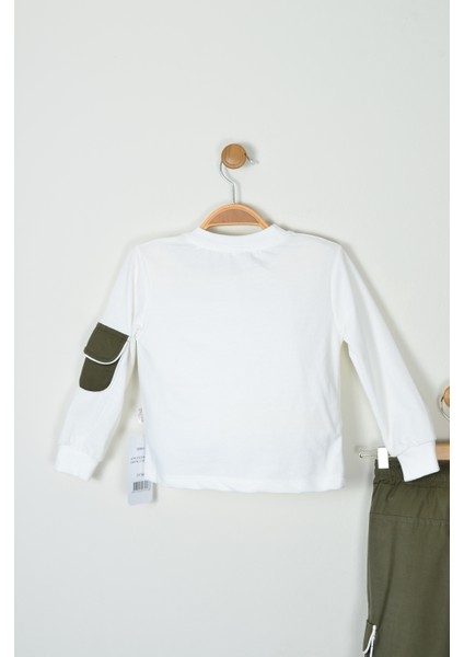 Çantalı Athletic Baskılı 3 Parça Sweatshirt, Pantolon, Çanta Erkek Çocuk Takımı (2-5 Yaş)