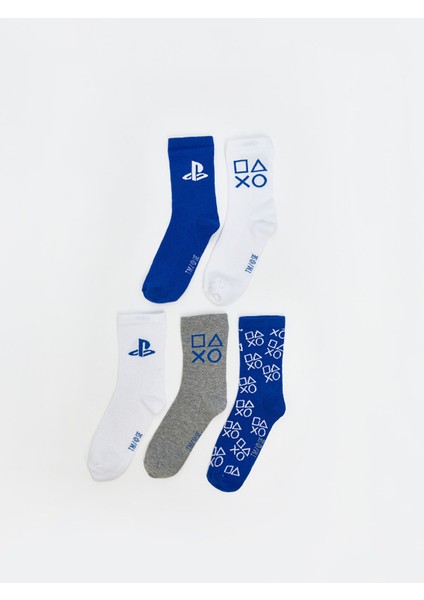 Yeni Sezon Playstation Desenli Erkek Çocuk Soket Çorap 5'li