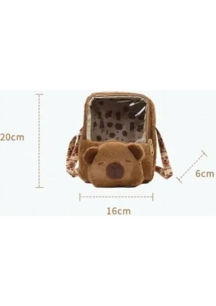 Şeffaf Gözlü Uyuyan Capybara Omuz Çantası modelleri