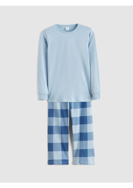 Yeni Sezon Bisiklet Yaka Erkek Çocuk Pijama Takımı