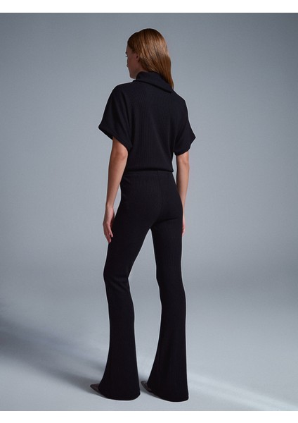 71910 Yüksek Bel Örme Pantolon-Siyah fiyatları