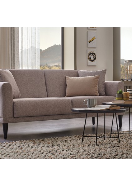 Loreto Plus 2'li Yataklı Koltuk, Kadife Dokulu - Kum modelleri