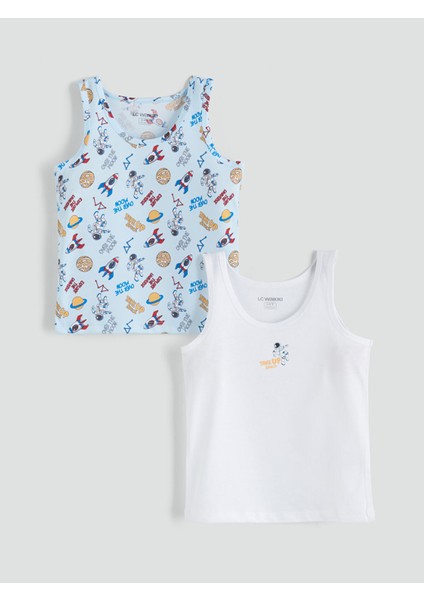 Yeni Sezon Baskılı Pamuklu Erkek Çocuk Atlet 2'li