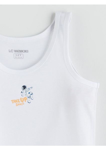 Yeni Sezon Baskılı Pamuklu Erkek Çocuk Atlet 2'li modelleri