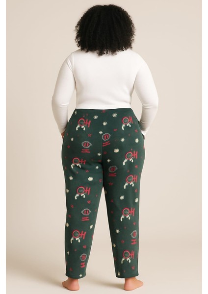 Kadın Büyük Beden 401 Cepli Polar Tek Alt Yeşil modelleri