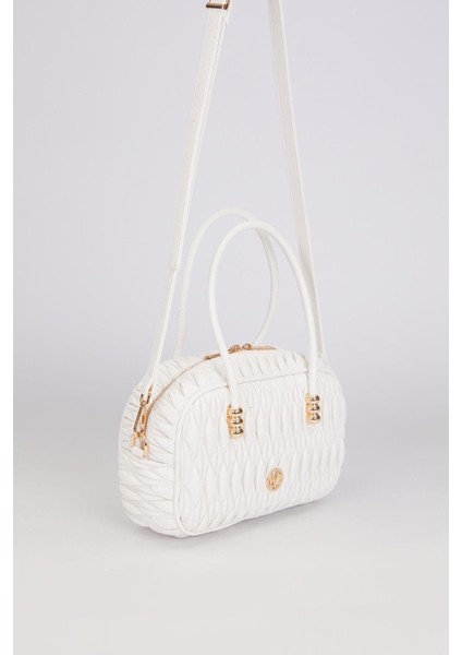Beyaz Büzgü Model Baget Omuz Çanta fiyatları