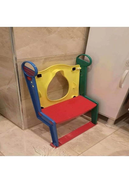 Çocuklar Için Renkli Tuvalet Alıştırma Kapağı ve Eğitim Seti