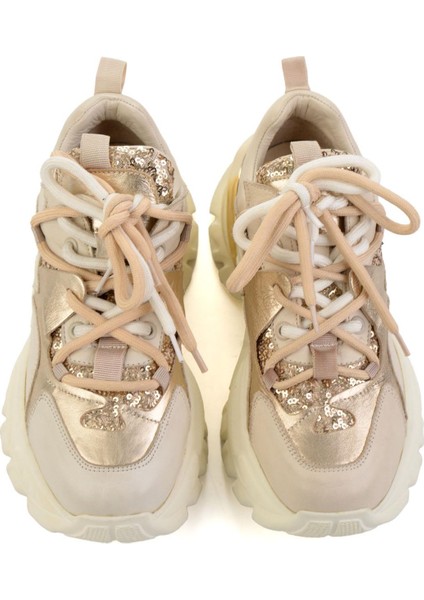 Bej Hakiki Deri Kadın Sneaker K01480004103 fırsatları