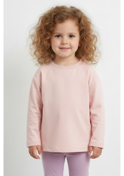 Kız Çocuk Basic Pamuklu Somon Rengi Uzun Kollu Tişört fiyatları