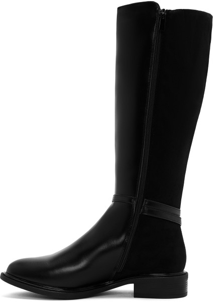 Kadın Siyah Fermuarlı Toka Detaylı Çizme 25WFE401414 fırsatları