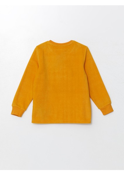 Yeni Sezon Bisiklet Yaka Polar Erkek Çocuk Pijama Takımı modelleri