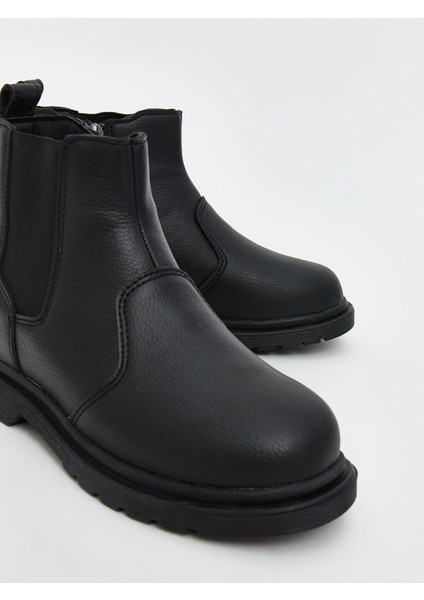 Yeni Sezon Deri Görünümlü Fermuarlı Erkek Çocuk Bot modelleri