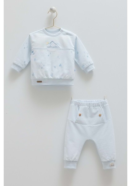 Cool Mountaın Pantolon Cepli Alt Üst Takım - Caramell - TKE2024 - Mavi - 3 - 6 Ay - TKE2024-MAVI-3 - 6 Ay Mavi