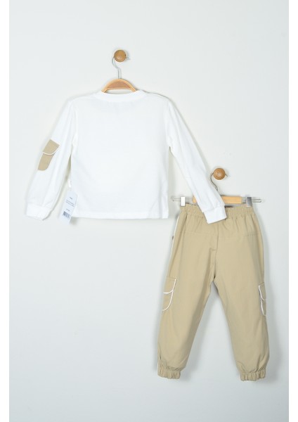 Çantalı Athletic Baskılı 3 Parça Sweatshirt, Pantolon, Çanta Erkek Çocuk Takımı (2-5 Yaş) fırsatları
