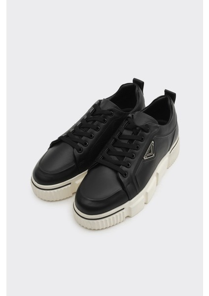 Yüksek Taban Bağcıklı Hakiki Deri Erkek Sneaker fiyatları