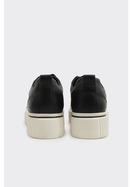 Yüksek Taban Bağcıklı Hakiki Deri Erkek Sneaker fırsatları