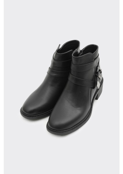 Hakiki Deri Kısa Topuk Tokalı Kadın Bot fiyatları