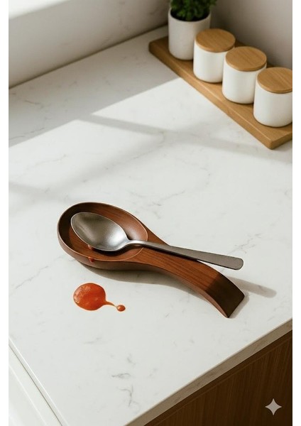 Mien Akasya Kaşık Altlığı Kirli Kaşık Altlığı Tezgah Üstü 26CM