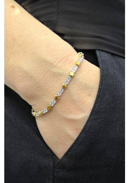 925 Ayar Gümüş Yıldızlı Su Yolu Kadın Gümüş Bileklik