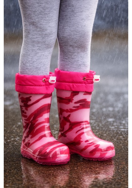 Unisex Çocuk Kamuflaj Desenli Yağmur Çizmesi modelleri